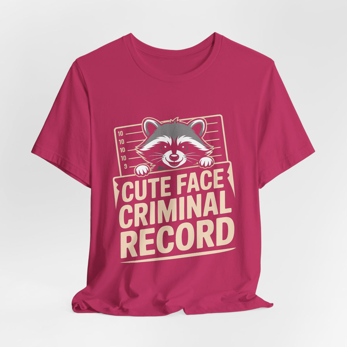 Funny Raccoon Shirt Cute Face Criminal Record Trash Panda Gift