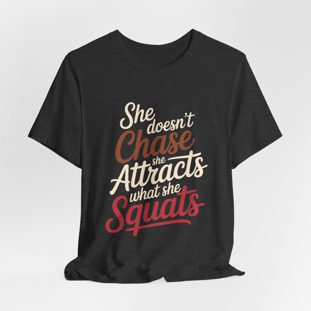 She Doesn't Chase She Attracts What She Squats Shirt Gym Gift