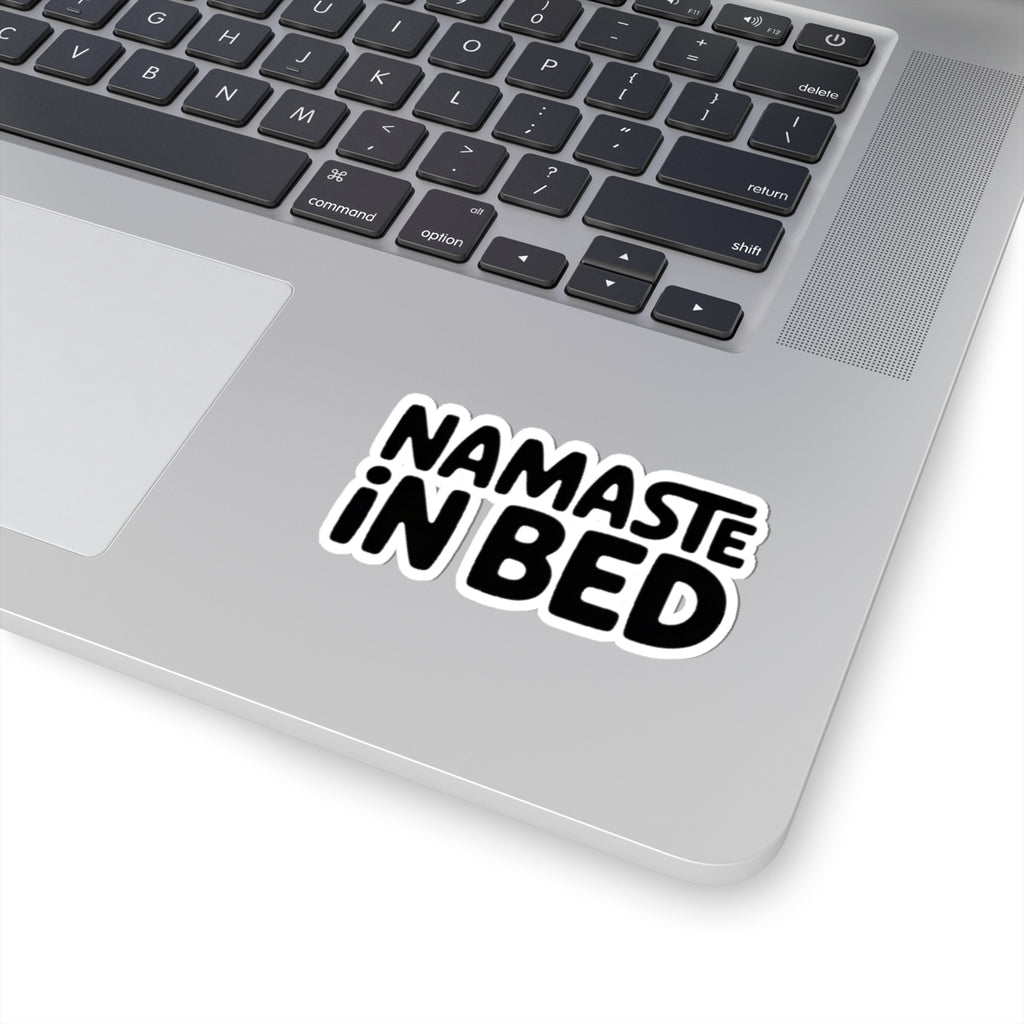 Namaste In Bed Sticker Funny Yoga Lover Gift Sarcastic Yogi Tee
