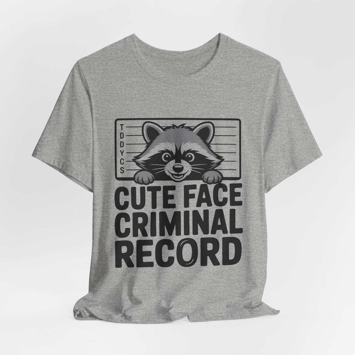 Funny Raccoon Shirt Cute Face Criminal Record Trash Panda Gift