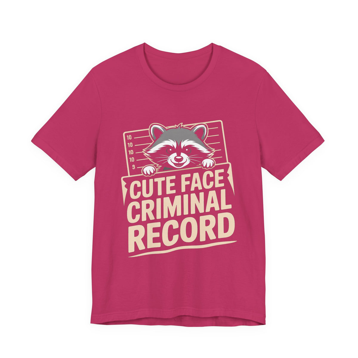 Funny Raccoon Shirt Cute Face Criminal Record Trash Panda Gift
