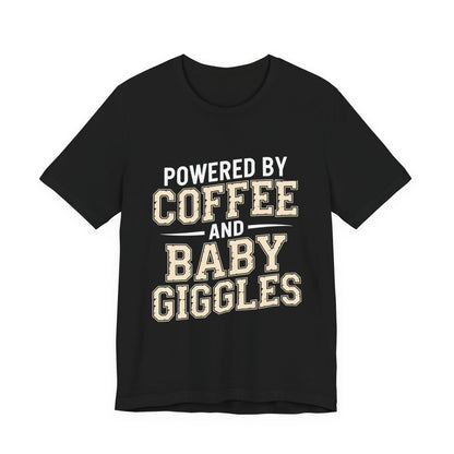 Powered By Coffee And Baby Giggles Retro Shirt New Mom Gift