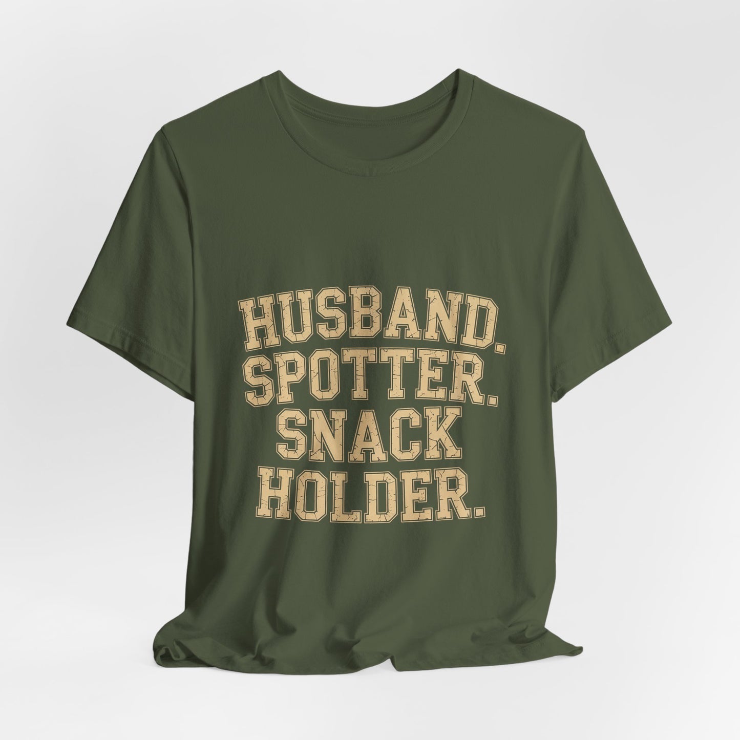 Husband Spotter Snack Holder Shirt - Funny Gym Gift for Him