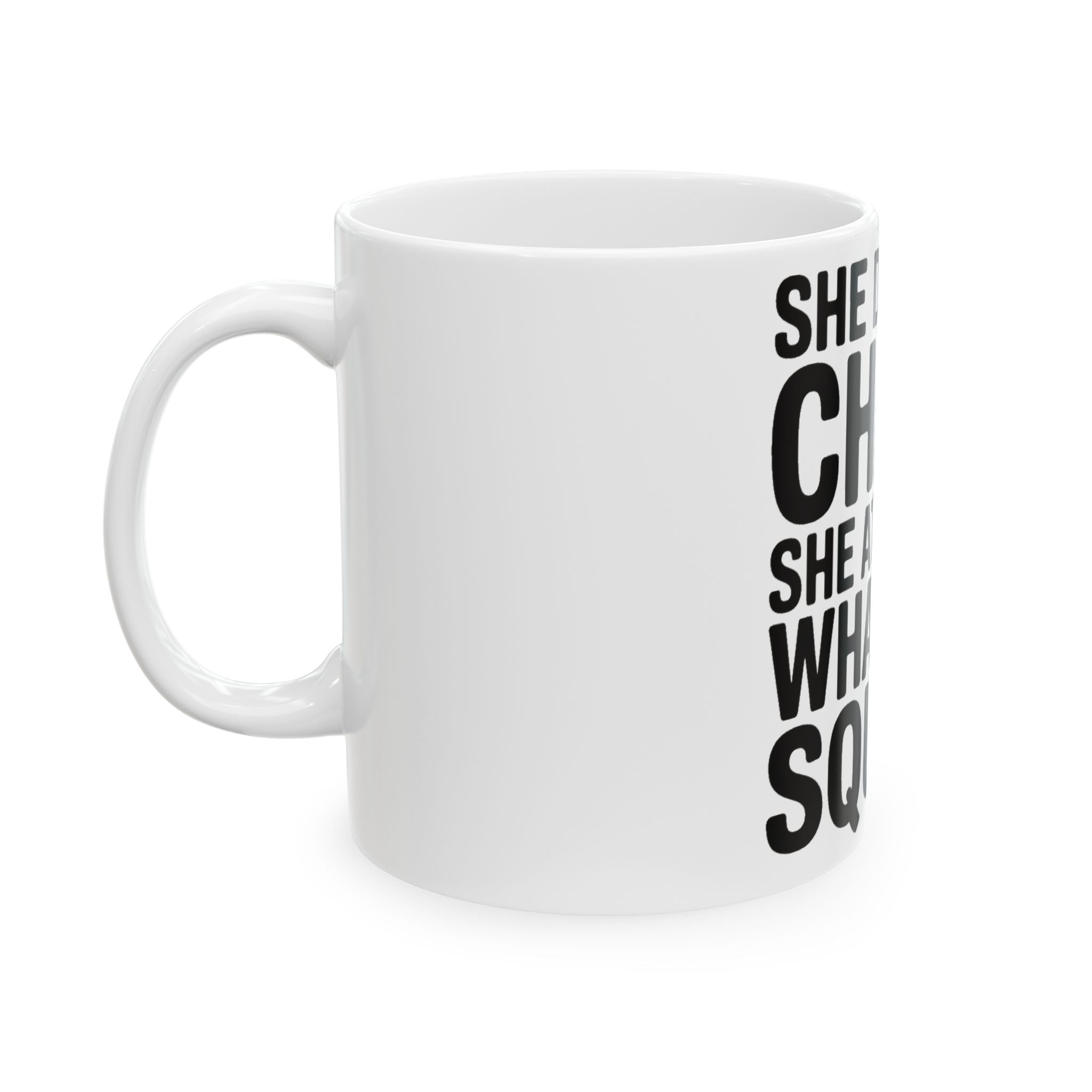 She Doesn't Chase She Attracts What She Squats Coffee Mug Gym Buddy Gift