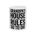 Grandpas House Where Rules Go To Die Coffee Mug Gift for New Grandpa