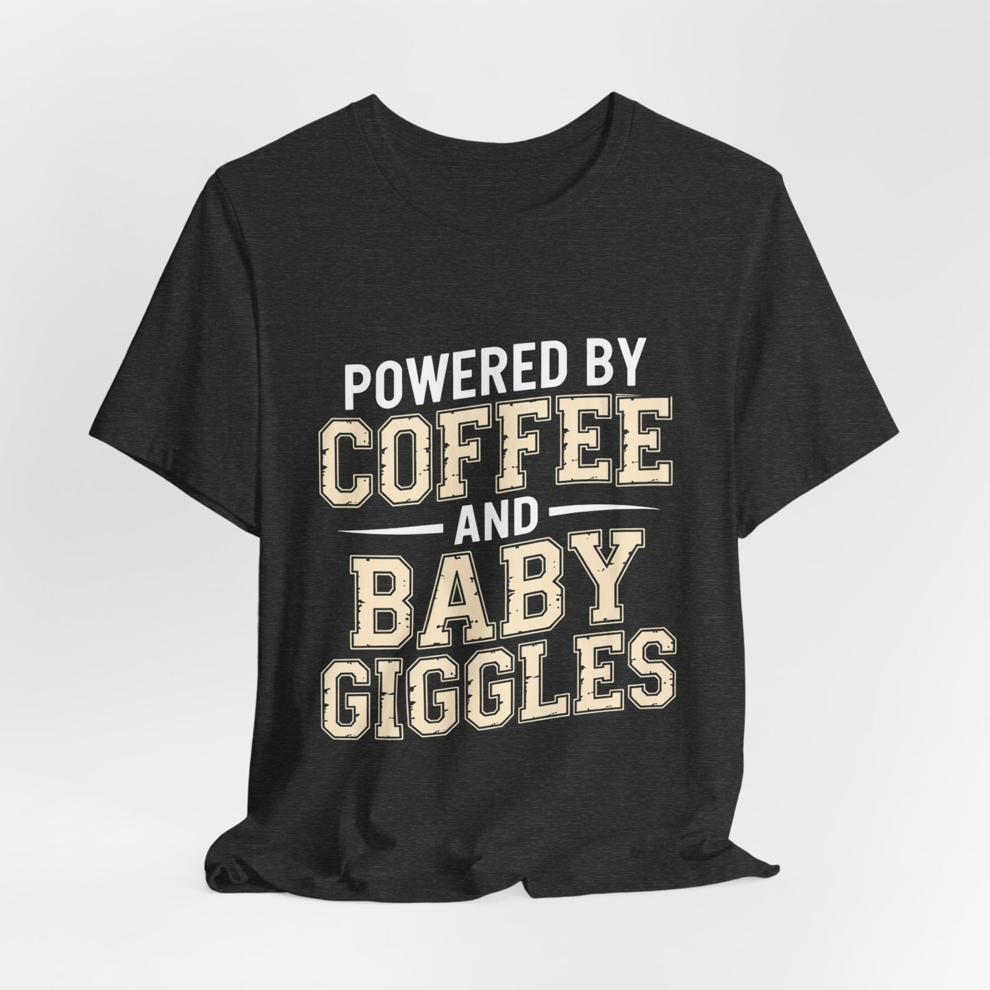 Powered By Coffee And Baby Giggles Retro Shirt New Mom Gift