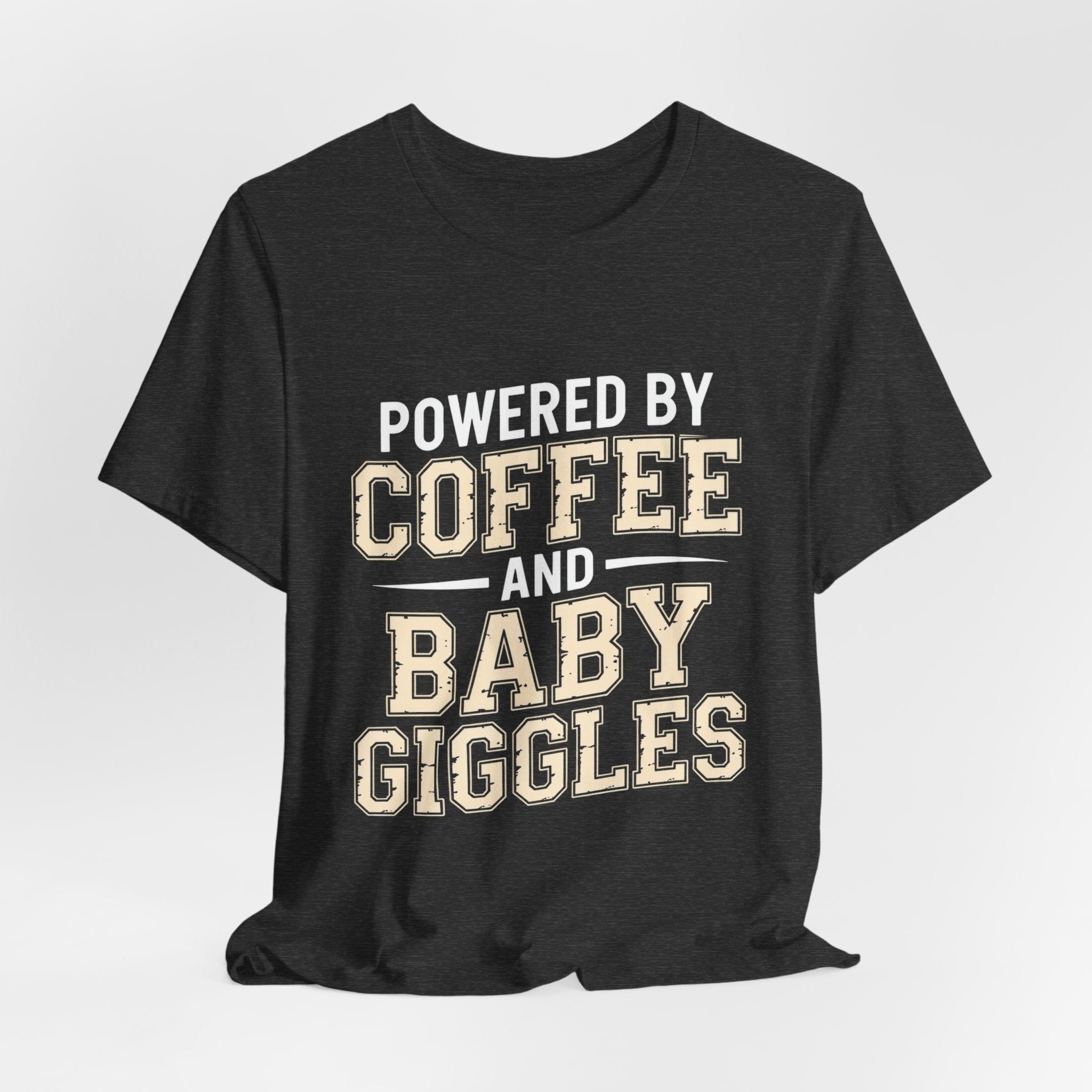 Powered By Coffee And Baby Giggles Retro Shirt New Mom Gift