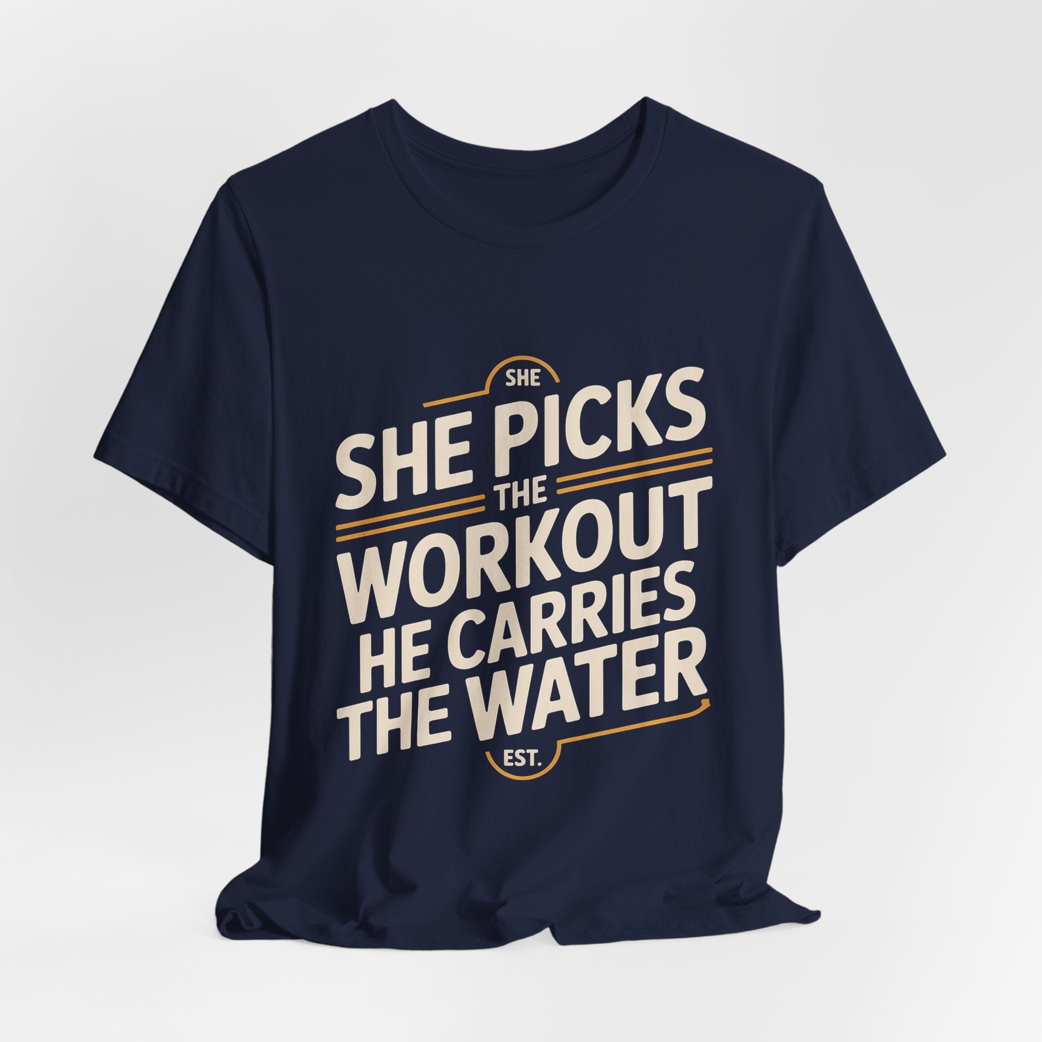 Couples Gym Shirt Set She Picks Workout He Carries Water Gift