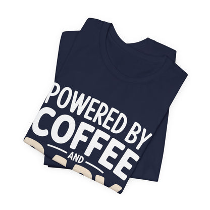 Powered By Coffee And Baby Giggles Shirt Funny New Mom Gift