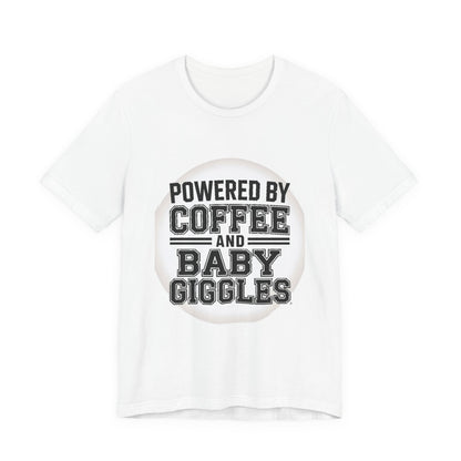 Powered By Coffee And Baby Giggles Retro Shirt New Mom Gift