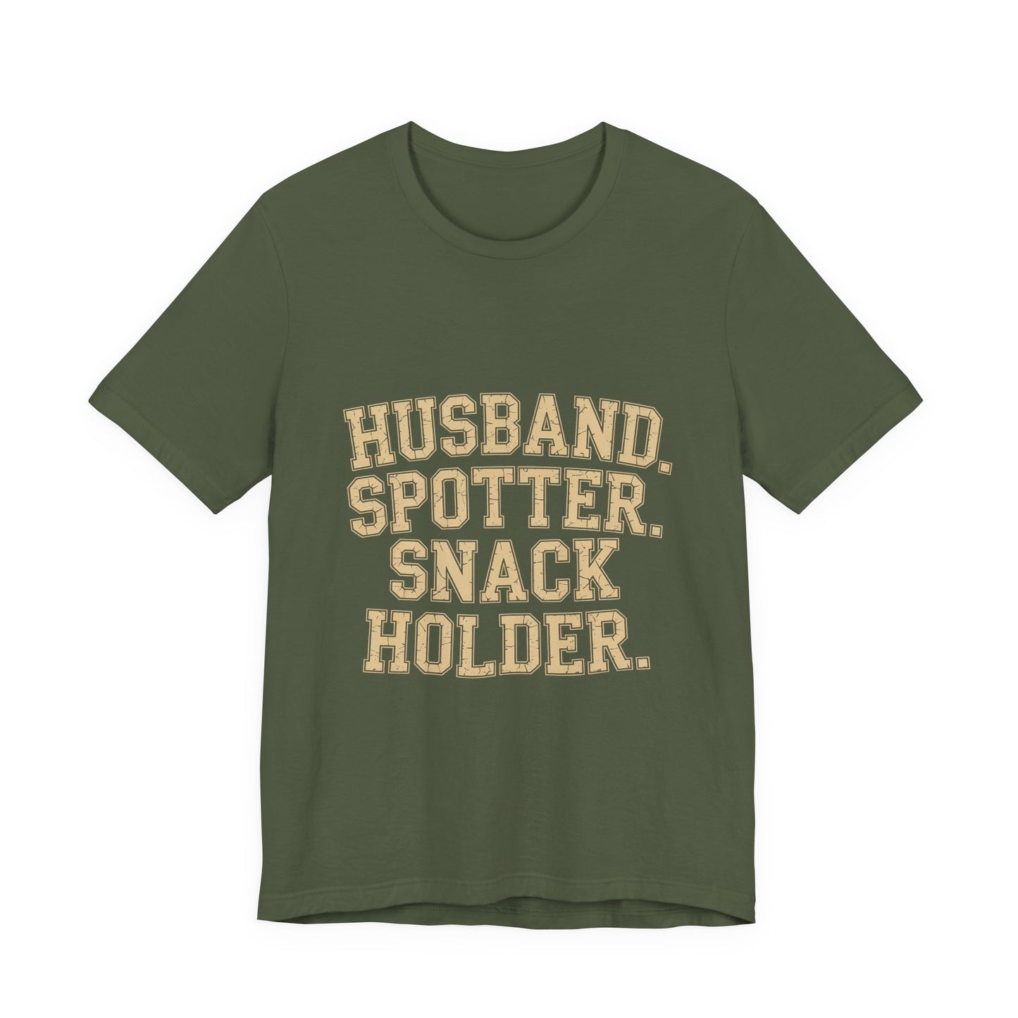 Husband Spotter Snack Holder Shirt - Funny Gym Gift for Him