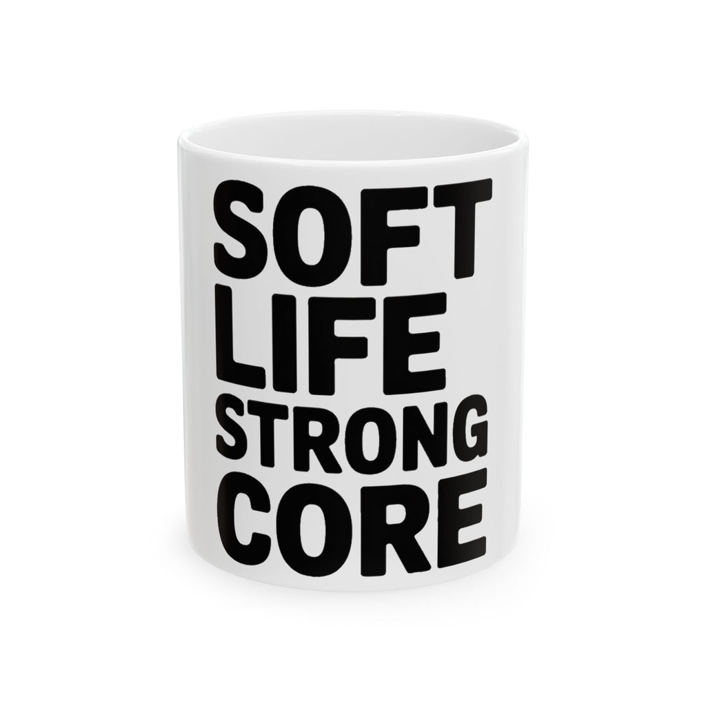 Soft Life Strong Core Coffee Mug Pilates Lover Gift Clean Girl Aesthetic