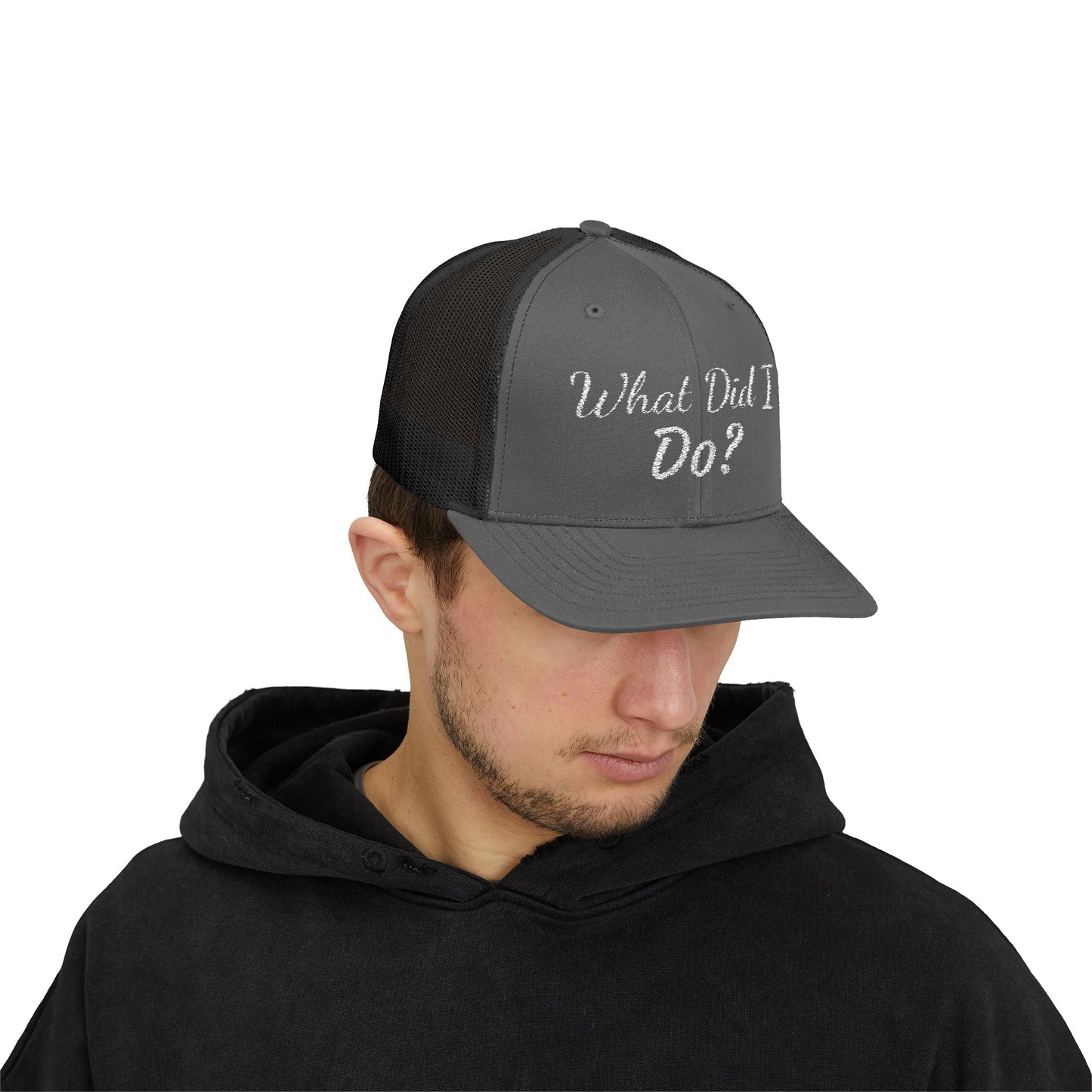 What Did I Do? Rhinestone Trucker Cap