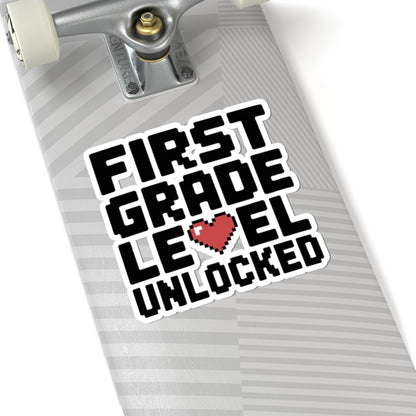 First Grade Level Unlocked Sticker - First Day of School Gift