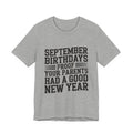 September Birthday Shirt Funny New Year Joke Gift for Adults