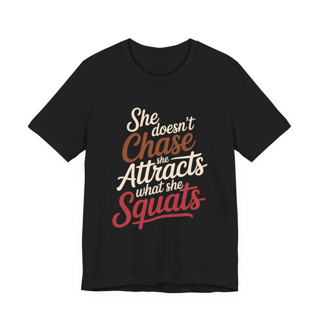 She Doesn't Chase She Attracts What She Squats Shirt Gym Gift