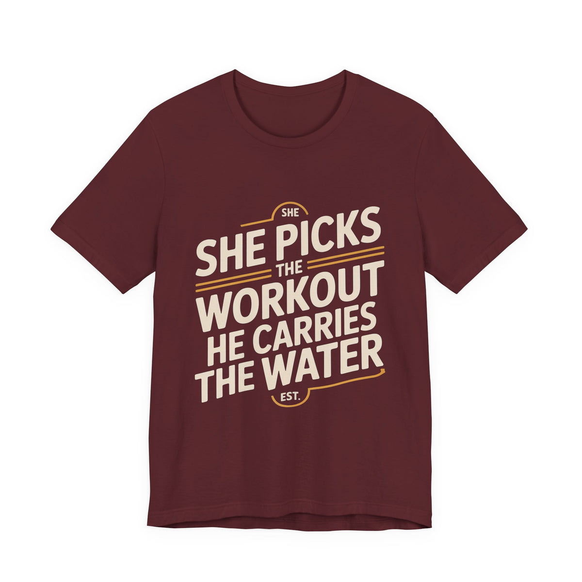 Couples Gym Shirt Set She Picks Workout He Carries Water Gift