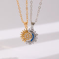 Sun and Moon magnetic couple necklace set