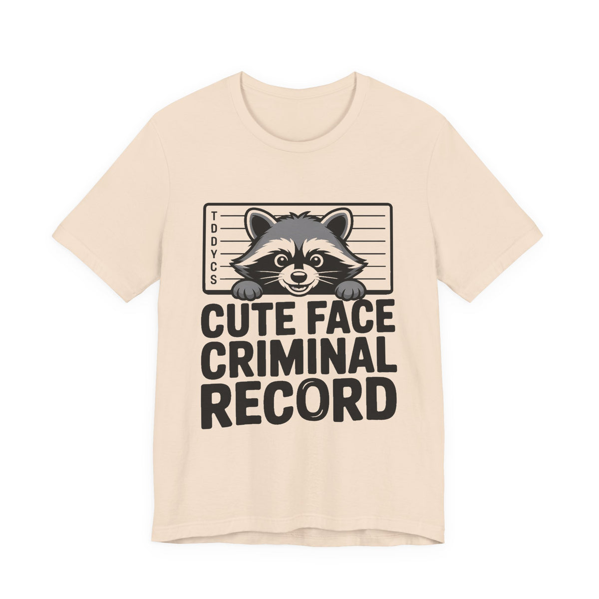 Funny Raccoon Shirt Cute Face Criminal Record Trash Panda Gift