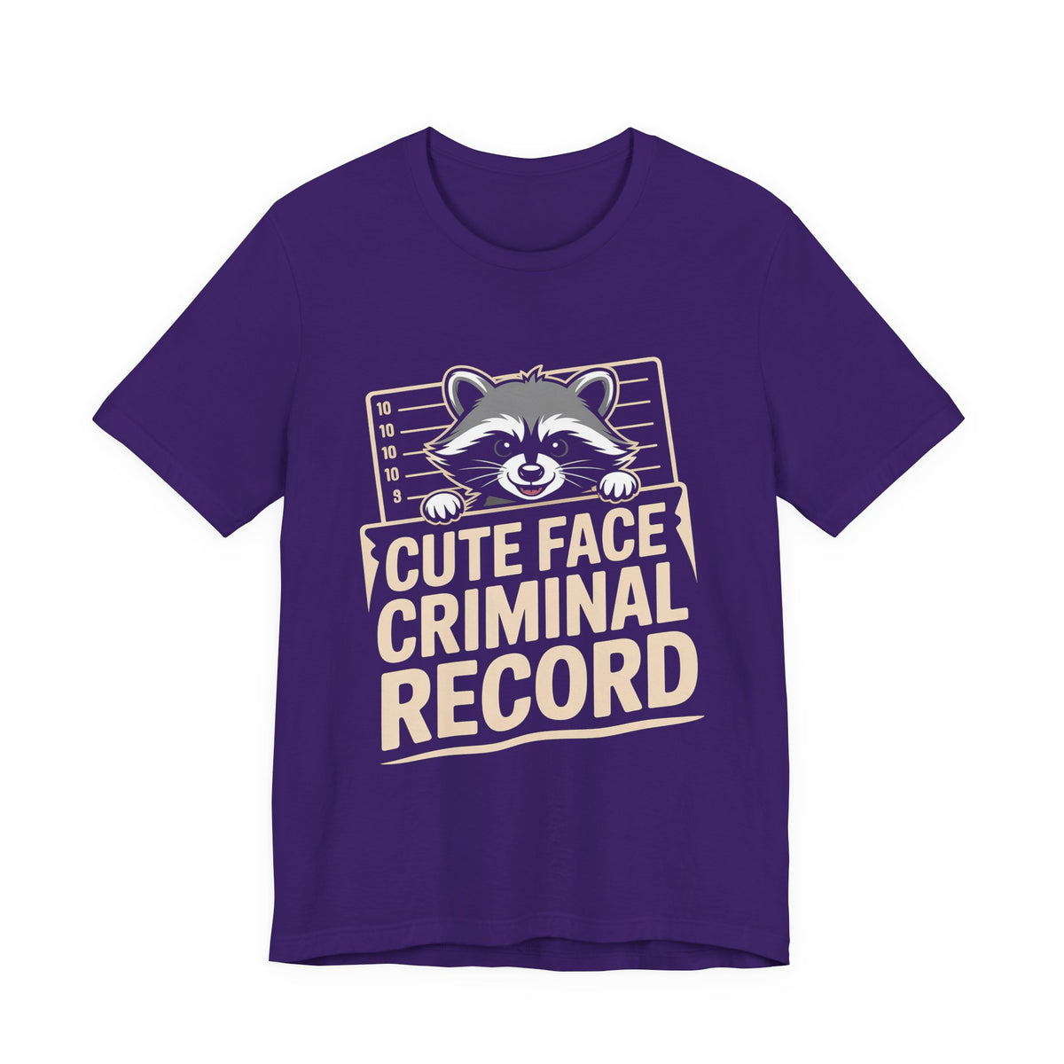 Funny Raccoon Shirt Cute Face Criminal Record Trash Panda Gift