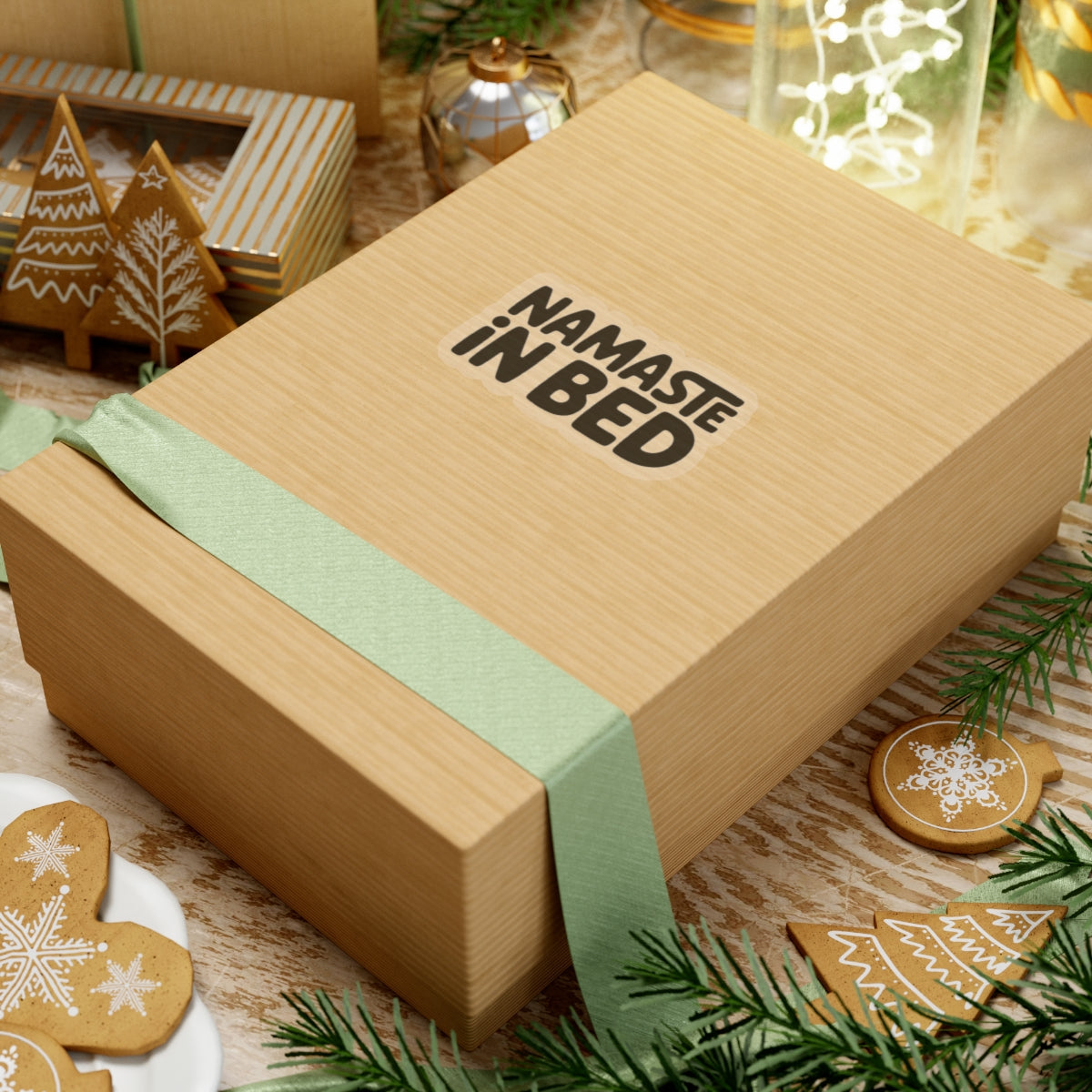 Namaste In Bed Sticker Funny Yoga Lover Gift Sarcastic Yogi Tee