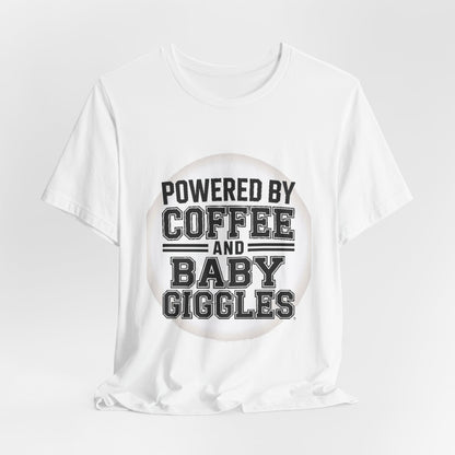 Powered By Coffee And Baby Giggles Retro Shirt New Mom Gift
