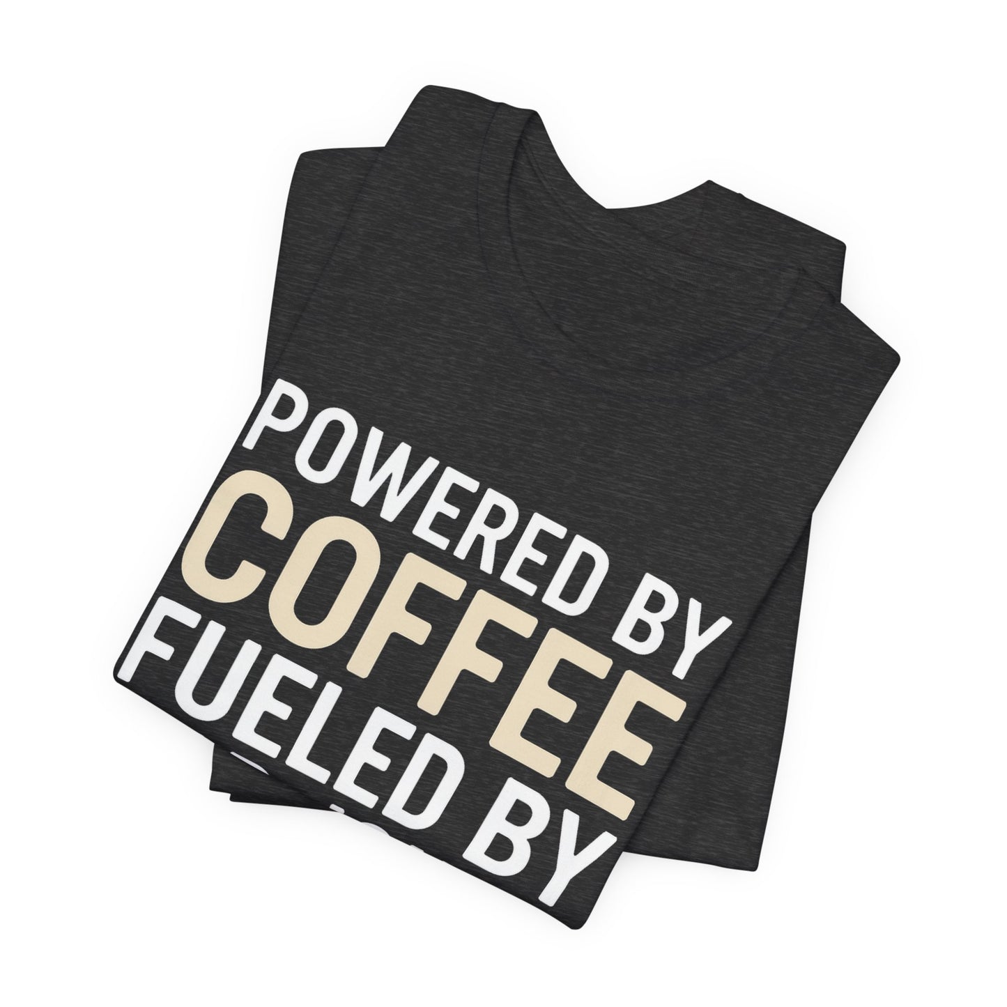 Funny Dad Shirt Powered By Coffee and Dad Jokes Gift for Father