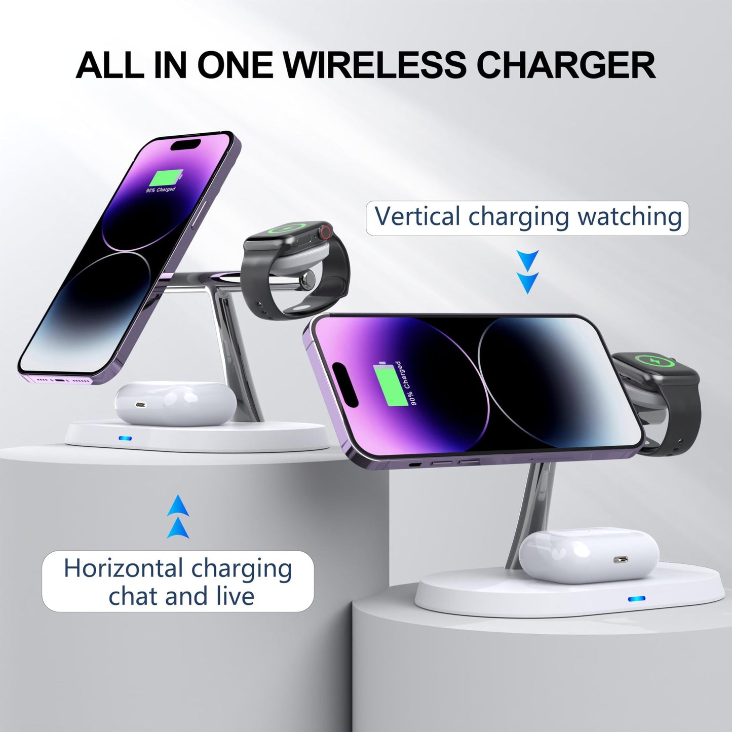 3-in-1 Magnetic Wireless Charging Stand