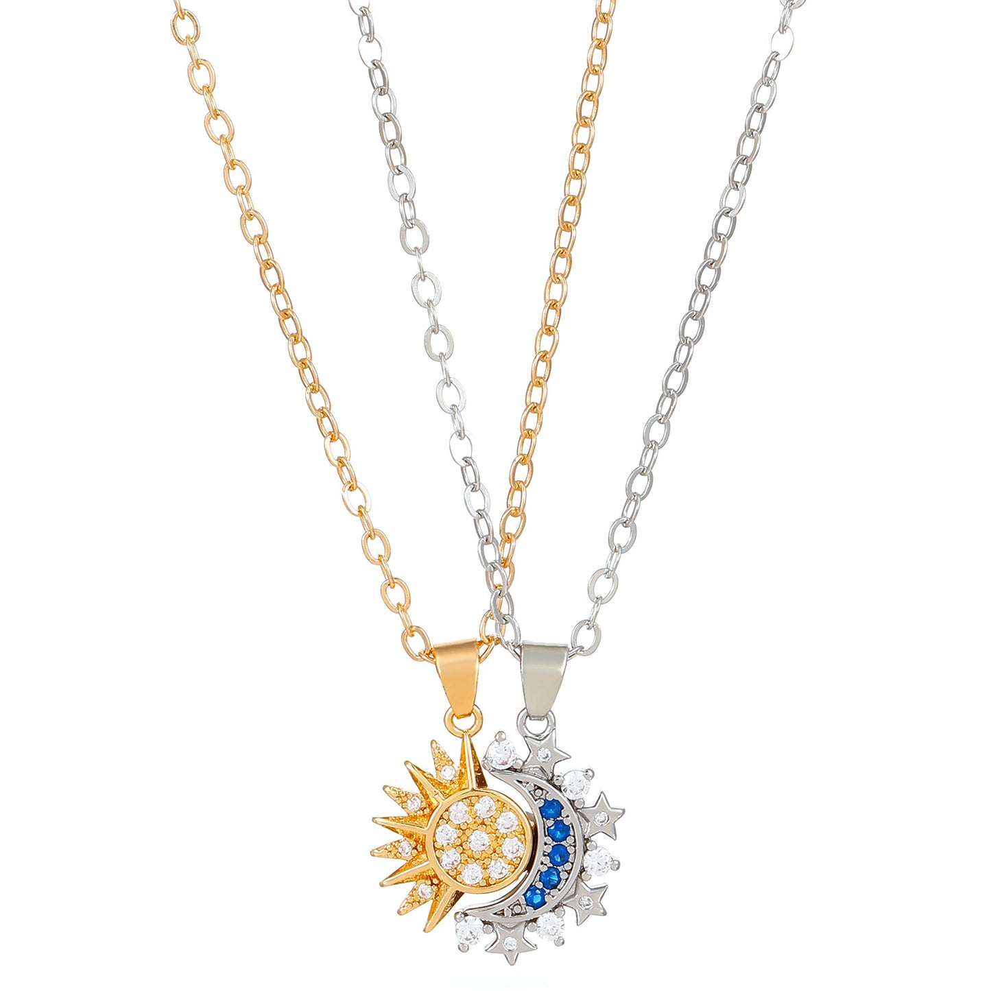 Sun and Moon necklace detail